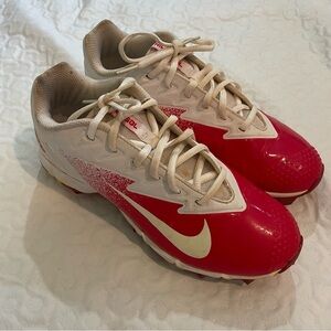Nike VAPOR Ultrafly Baseball Cleats Boys 6Y Red White Swoosh Shoes